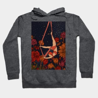 Aerial Yoga Girl Flower Cosmic Galaxy Hoodie